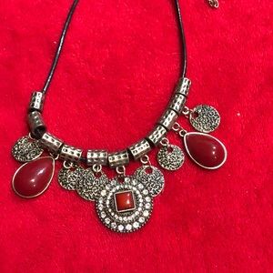 Red and silver necklace